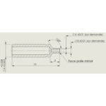 Poussoir percé, 4.00 mm, Ø sur demande